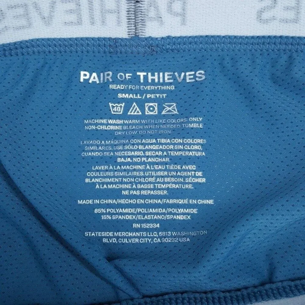 PAIR OF THIEVES Boxer Briefs Mens Small Blue Superfit Mesh Magic Stretch